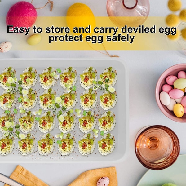 Ägghållare För Kylskåp, Deviled Egg Containers Stor äggbricka i plast för Kylskåp