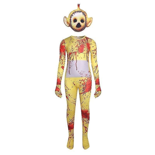 Läskig Bloody Baby Tele Tubbies Cosplay Kostym med Mask Pojke Flickor Bodysuit Halloween Fancy Jumpsuit