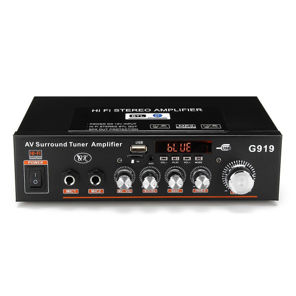 G919 2x180W bluetooth HIFI Karaoke Förstärkare Stöd för FM-minneskort USB mikrofon