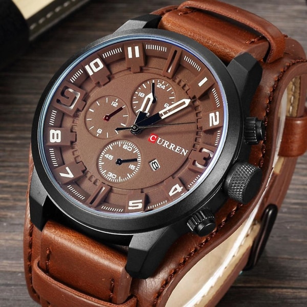 CURREN 8225 Mode Män Quartz Armbandsur Creative Läderrem Watch