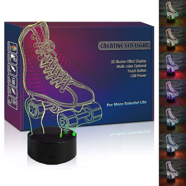 Rullskridskor Led 3d Illusioight Light USB Wheel Skating Skor Lampa Födelsedagspresent till tonårspojke Flicka K