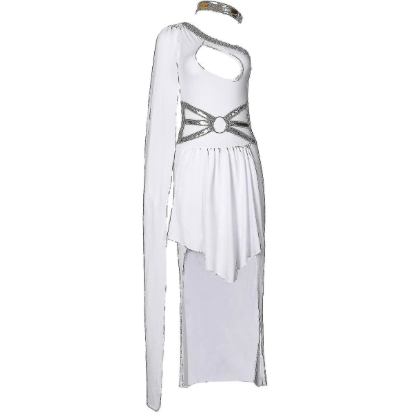 Grekisk gudinna Outfit Kostym Scenklänning Huvudbonader och set White