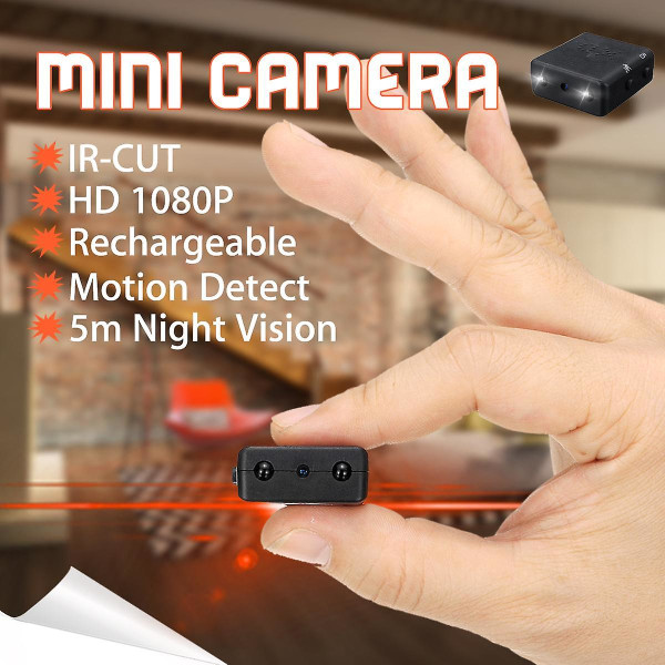 1 tum Night Vision 1080P Mini Infraröd IR-CUT Micro uppladdningsbar hemkamera DVR