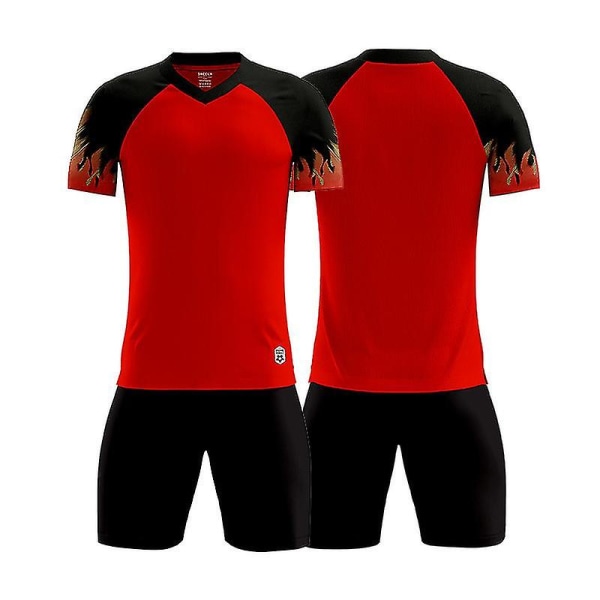 Ny trend fotbollströja för män Fotbollsträningsdräkter Sportkläder Röd D8860 3XS