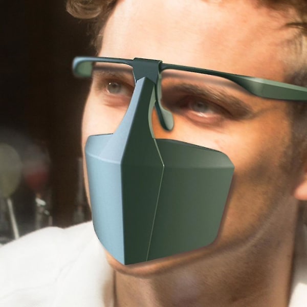 Anti-dim Stänkskyddat cover Saliv Återanvändbar Glasögon Mist Mask (grön)