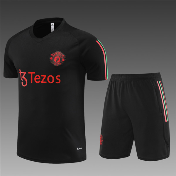 22-23 ny säsong Manchester United vuxen/barn kort tröja black 16