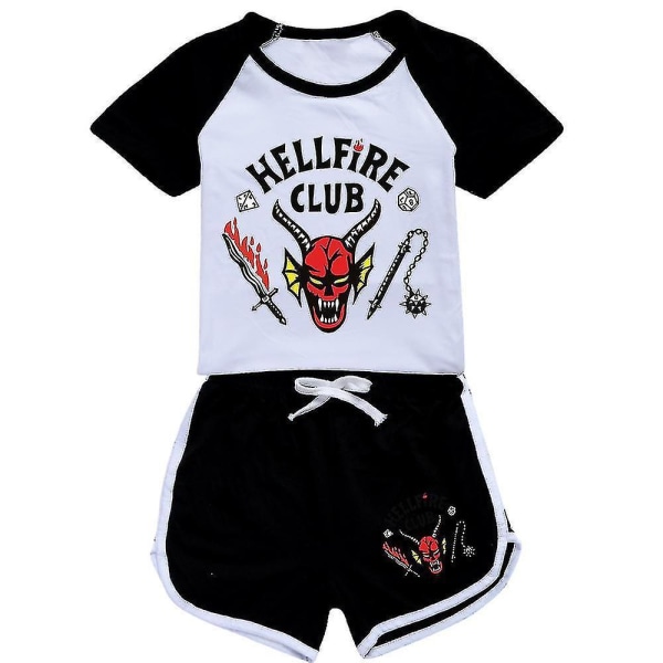Vuxna Barn Stranger Things Säsong 4 Hellfire Club T-shirt Toppar Kostym Outfit Set