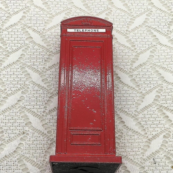London Style Röd telefonkiosk Spargris Postpengapott Kreativt säkert myntpengar