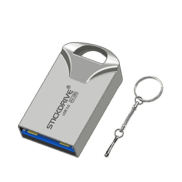 STICKDRIVE 64 GB USB 3.0 High Speed ​​Mini Metal U Disk (Silvergrå)
