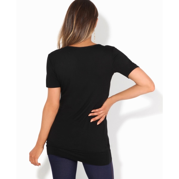 Krisp Dam/Ladies Plain Longline Jersey Black 16 UK