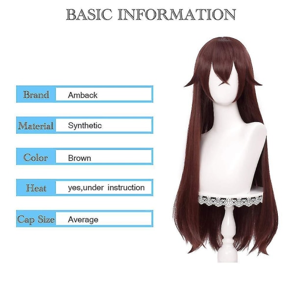 Brun bärnsten cosplay peruk för spel Genshin Impact Lolita Gradient Party Harajuku hår (brunt bärnsten)