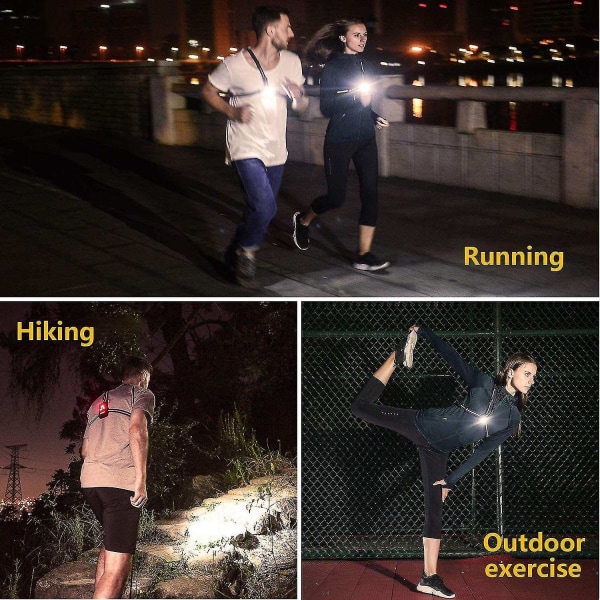 Löparljus för löpare och joggare - Bröstlöpare för löpning och jogging på natten och tidigt på morgonen