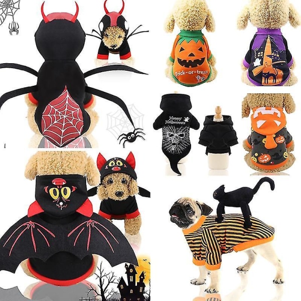 Halloween husdjurskläder Roliga kattkläder Katttröja Hundkostym Halloween hundkläder Tröja för S Style3