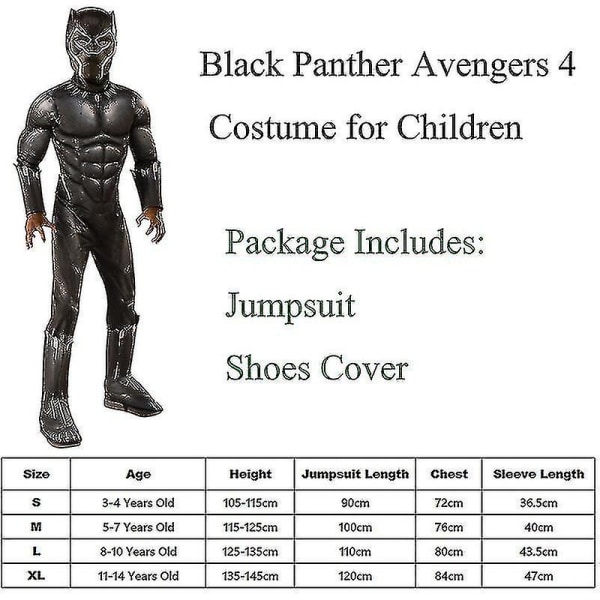 2023 Black Muscle Jumpsuit Panther Kostym för barn Djur Super Leopard Halloween Barn Purim Carnival Cosplay S XL S