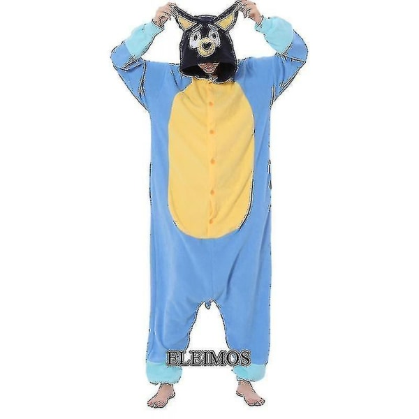 Xxl Volwassen Kids Kigurumi Nieuwe Aankomst Dier Tecknad Blauwe Hond Rompertjes Pyjamas Kerst Christm Bingo onesie