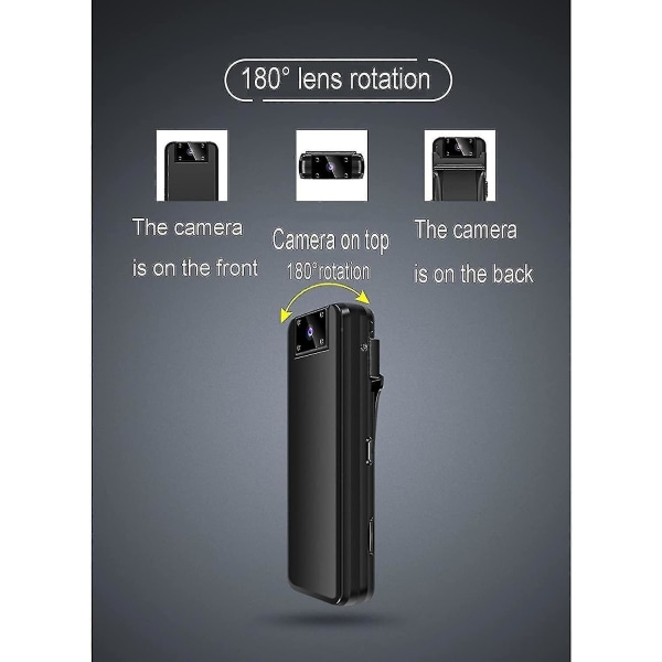 Mini trådlös kamera, nattdetektering, lämplig för inomhusbruk-8GB (svart)
