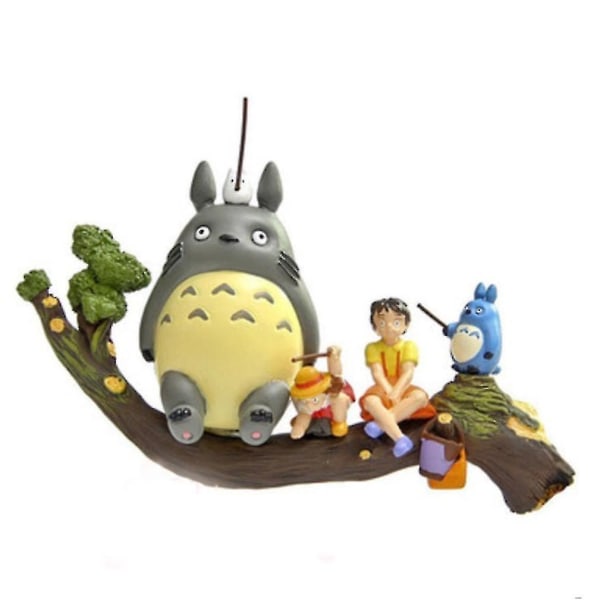 5st Miyazaki Totoro Fiskefigurleksak Mikrolandskap