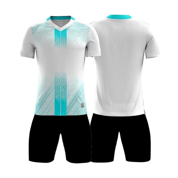New Trend Fotbollströja för män Fotbollsträningsdräkter Sportkläder Vit D8859 2XS
