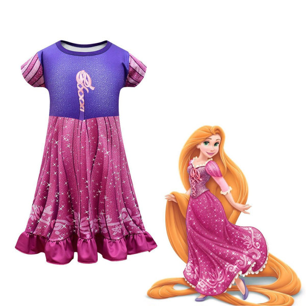 Rapunzel Princess Le Pei Cosplay festklänning för tjej 5-6 Years 4-5 Years