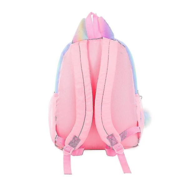Enhörningsryggsäck för barn, regnbåge skolväska (rosa)