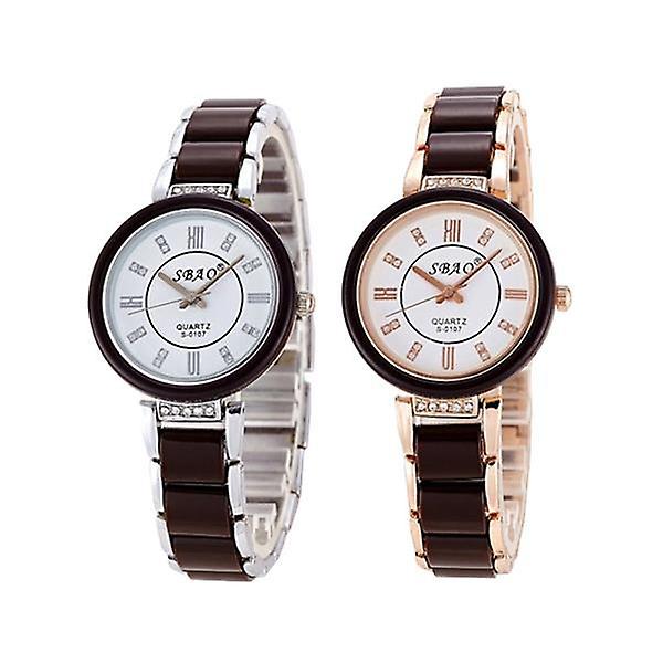 SBAO Mode Damer Keramiska Armband Watch Rund Urtavla kvinnor Analog Quartz Watch