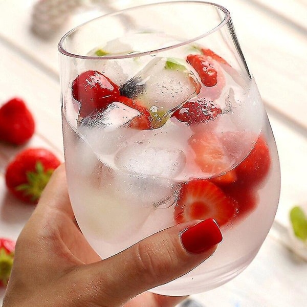4 st/ set Splittrsäker plast Vinglas Okrossbart rödvinsglas glas koppar fruktjuice