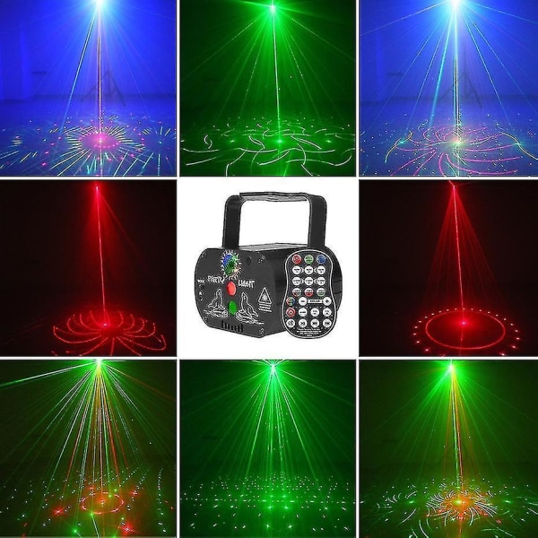 Rgb Mini Dj Disco Laser Light Projektor USB Uppladdningsbar Led Uv Ljud Strobe Sceneffekt Bröllop Xm 8 Hole 128 Patterns