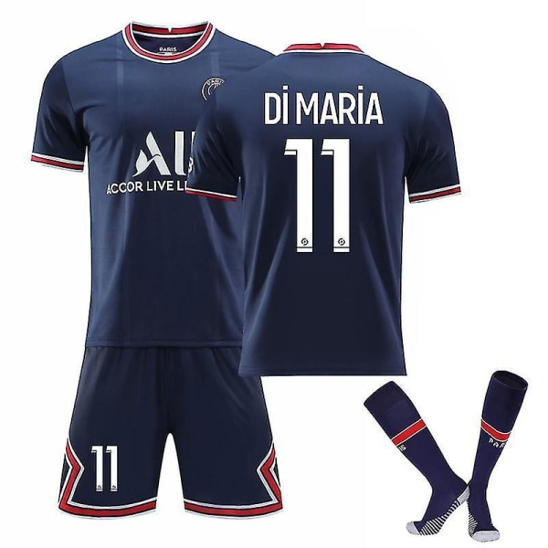 21/22 New Paris fotbollströja säsongströja Hem #Ldfs014Navy MBAPPE No.7 DIMARY No.11 Children18 (100-110)