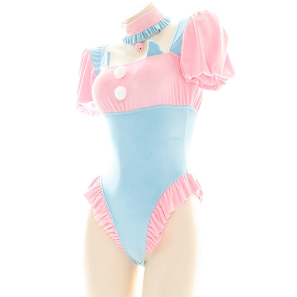 One Piece Bunny Girl Body Sexig Uniform Rabbit Underkläder Lolita Blå Rosa Puff Sleeve Body Kanin Cosplay kostym