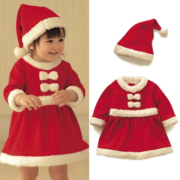 1Set Barn Jul Cosplay Kostym Jultomten Baby Xmas Outfi 2# 3#