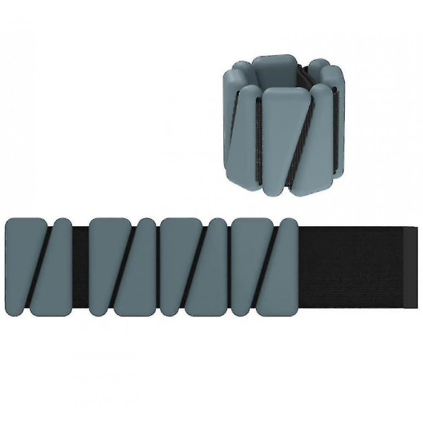 Set med 2 (1 lb vardera) justerbara bärbara handleds- och fotledsvikter (grå)
