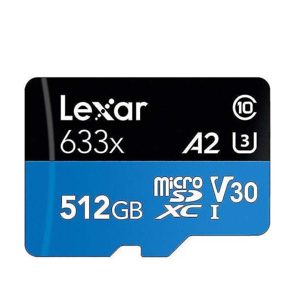 Lexar 633x 512GB höghastighets flashminneskort Sportkamera Mobiltelefon TF Bilkörningsinspelare