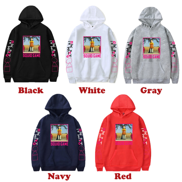 S-4XL Squid Game Cosplay Costumes 2D Printing Hoodie Sweatshirt red Hoodie set(D)-L White Hoodie set(C)-L