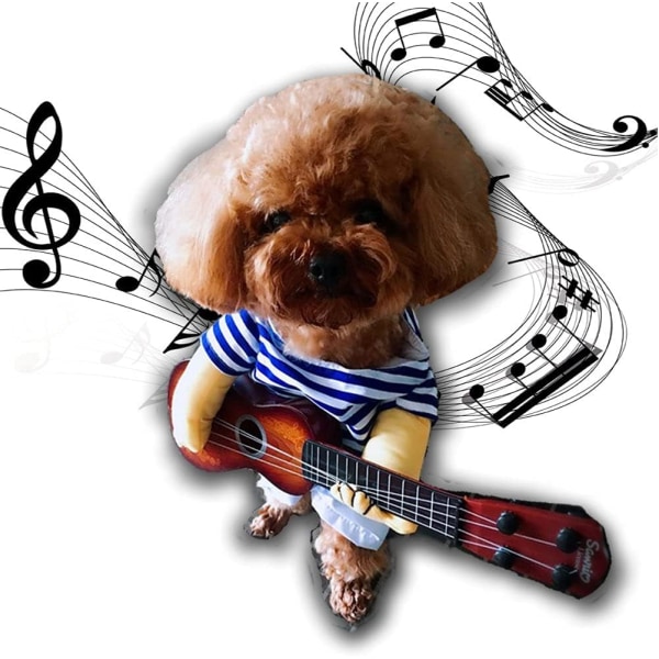 Pet Gitarr Kostym Hund Kostymer Katt Halloween Jul Cosplay