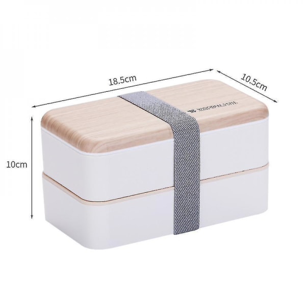 Allt-i-ett Bento-låda för vuxna/barn, matbehållare för lunchlådor (VIT)