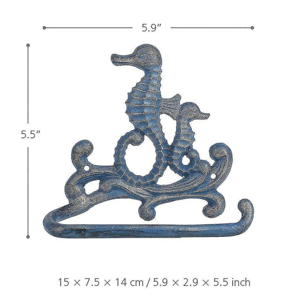 Gjutjärnspappershållare Seahorse Pappersställ Klädkrok Handduksställ