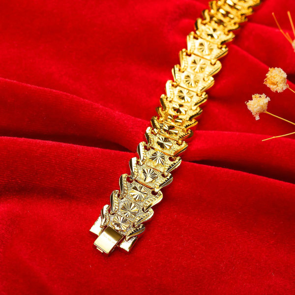 18K guldpläterad blomma form hane armband