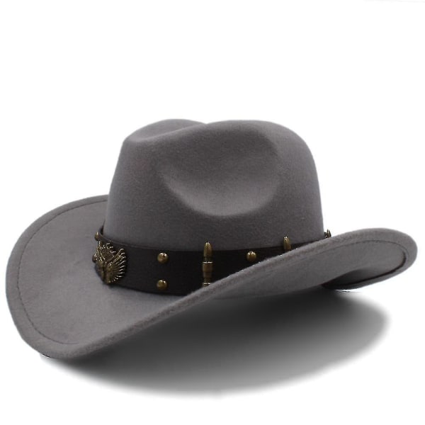 Wool Western cowboyhatt/gentleman cap（Grå）