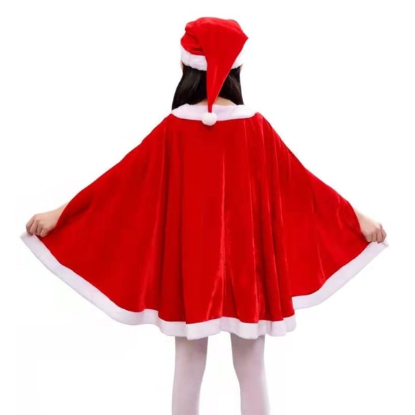 Barn Flickor Jul Cosplay Jultomte Kostym Finklänning 150cm 130cm