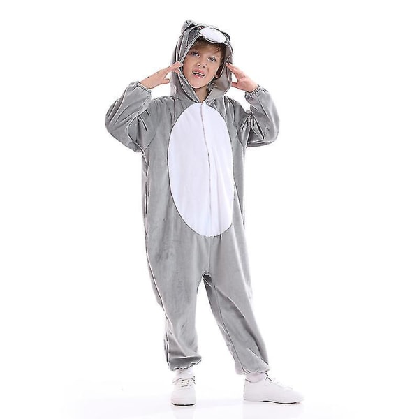 Djurpyjamas Bodysuit Barn Bunny Romper Kostym Dalmatiner Räv Djur Onesies Carnival Djurhuva Silver