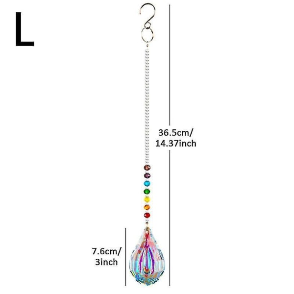 (L) Rainbow Sun Catcher Crystal Prism Ball Hänge Hängande Feng Shui Wind Chime