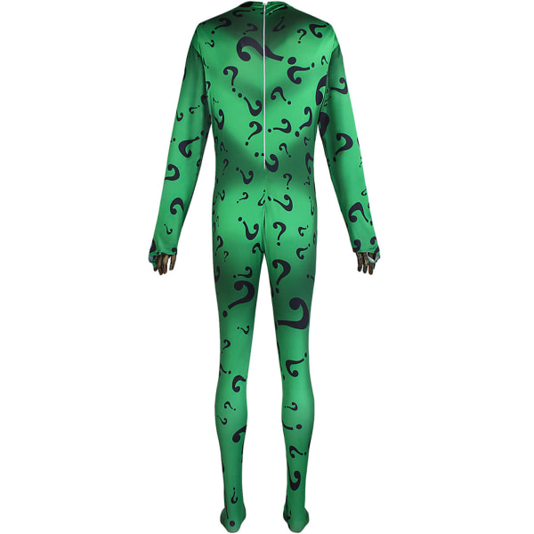 Riddler Edward Nygma cosplay kostymer Anime one-piece tights bl Green XS XXL