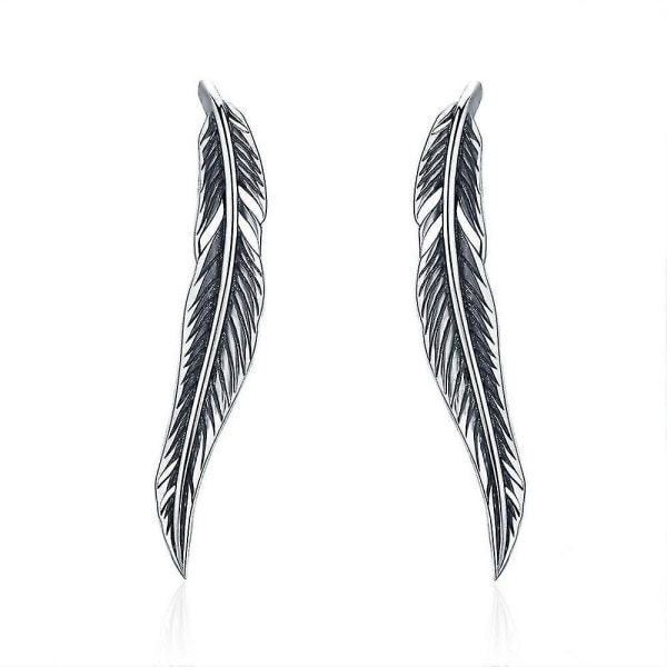 Silverplätering Vintage Feather Wings Cuff Drop örhängen för kvinnor Örhängen Smycken