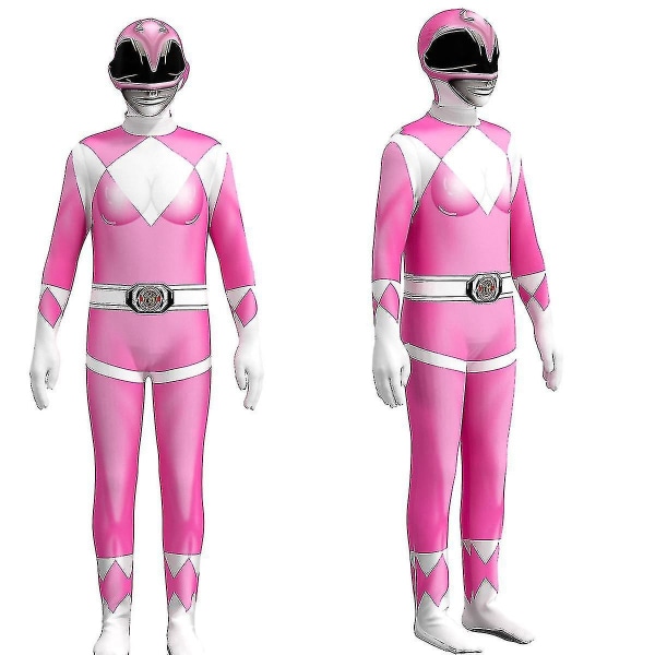 Vuxna barn Power Rangers Mighty Morphin Jumpsuit Party Fancy D Pink