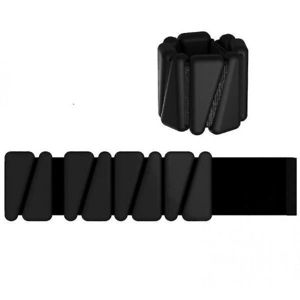 Set med 2 (1 lb vardera) justerbara bärbara handleds- och ankelvikter (svart)