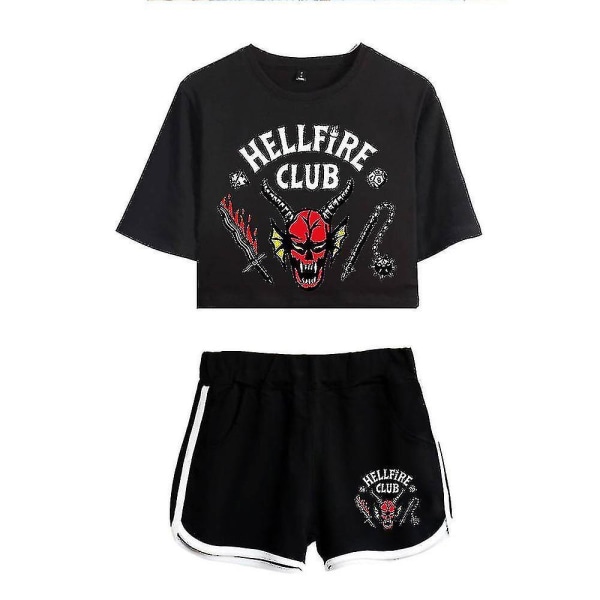 Stranger Things Season4 Hellfire Club Crop Shorts Color 2