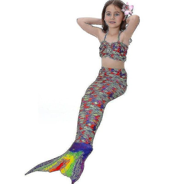 Badkläder för barn för flickor Mermaid Tail Set Rollspelskostymer Simdräkter Multi