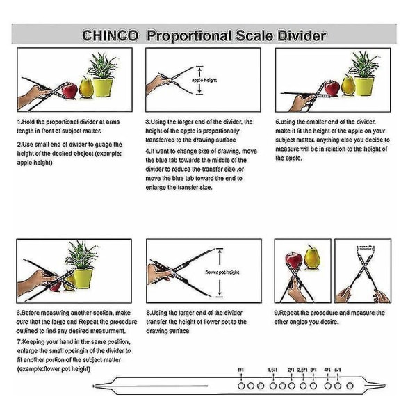 10 tum Proportional Scale Divider Ritverktyg för konstnärer Justerbar plast