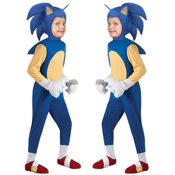 Kid Boys Sonic The Hedgehog Cosuit Jumpsuit Cosplay Performance A M 110-125cm A S 95-110cm