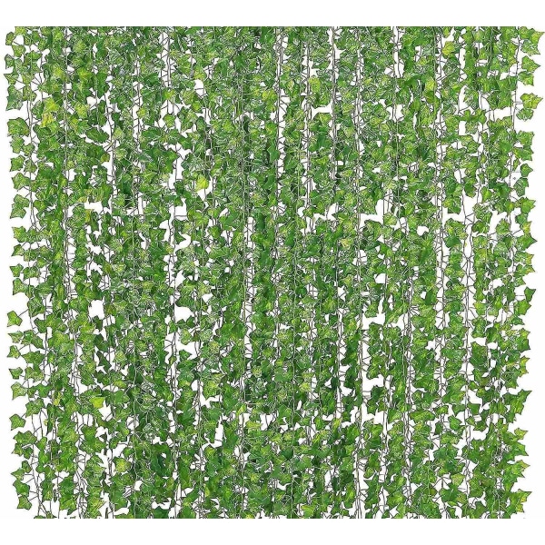 78-ft 12-pack konstgjorda växter Grönig kedja Vägghängande löv för hemrum Trädgård Bröllopsgarlan